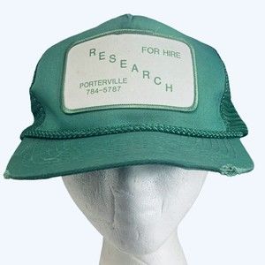 Vintage Farm Hat Snapback Mesh Trucker Distressed Ag Research Patch Green Cap